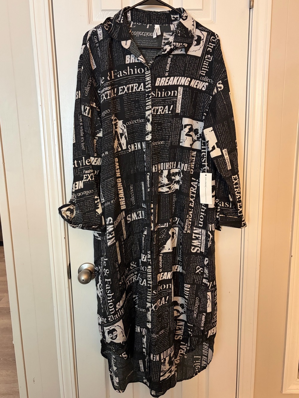 Live 4 Truth Black and White Newspaper Print Dress